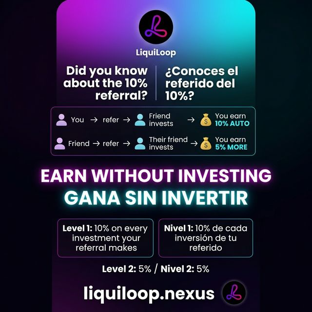LiquiLoop Referral Program - Earn 10% on every investment